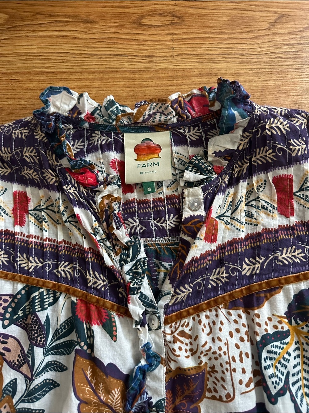 FARM Rio Button Up Blouse M - Picture 10 of 13